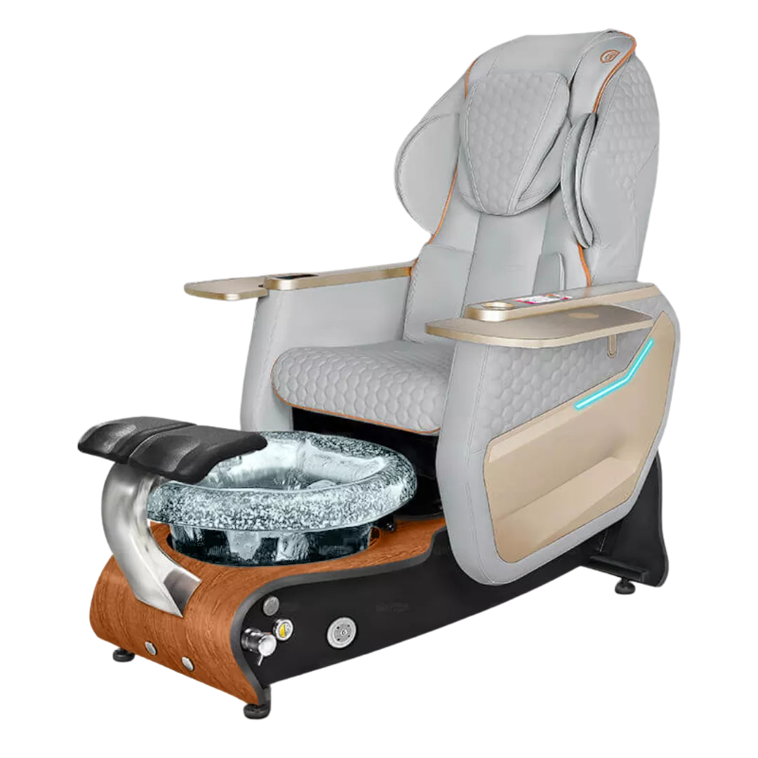 Maravilla Relax Spa - Grey 160with Clear BowlCognac Maple Laminate Base