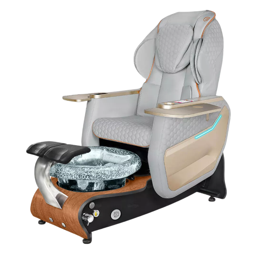 Maravilla Relax Spa - Grey 160with Clear BowlOiled Walnut Laminate Base