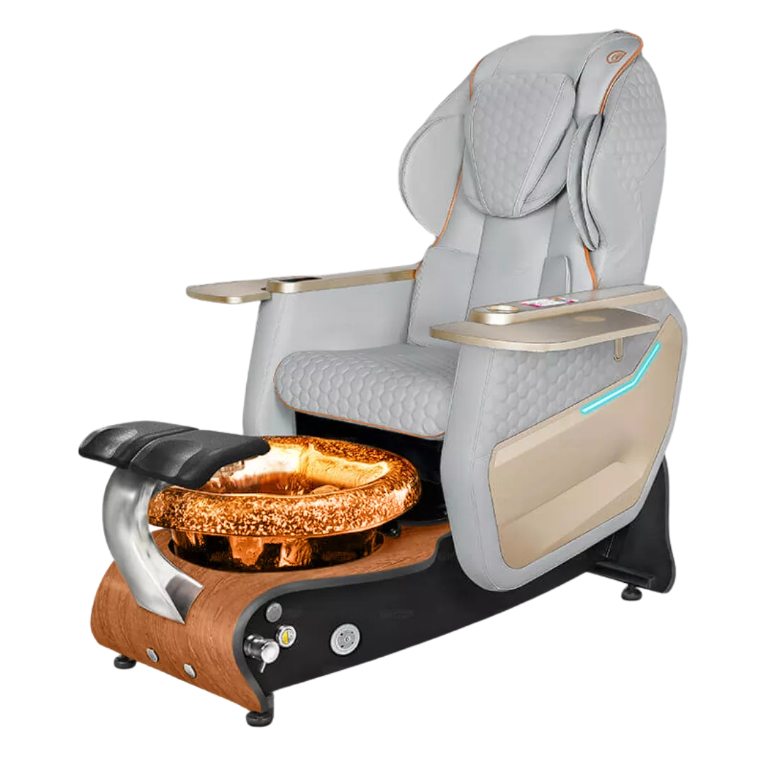 Maravilla Relax Spa - Grey 160with Gold BowlCognac Maple Laminate Base