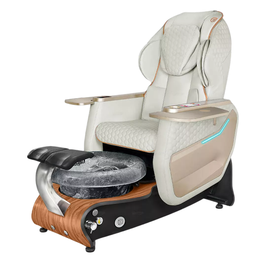 Maravilla Relax Spa - Whitewith Black BowlOiled Walnut Laminate Base