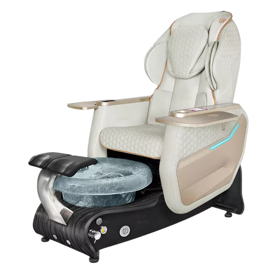 Maravilla Relax Spa - Whitewith Clear BowlBlack Gloss Laminate Base