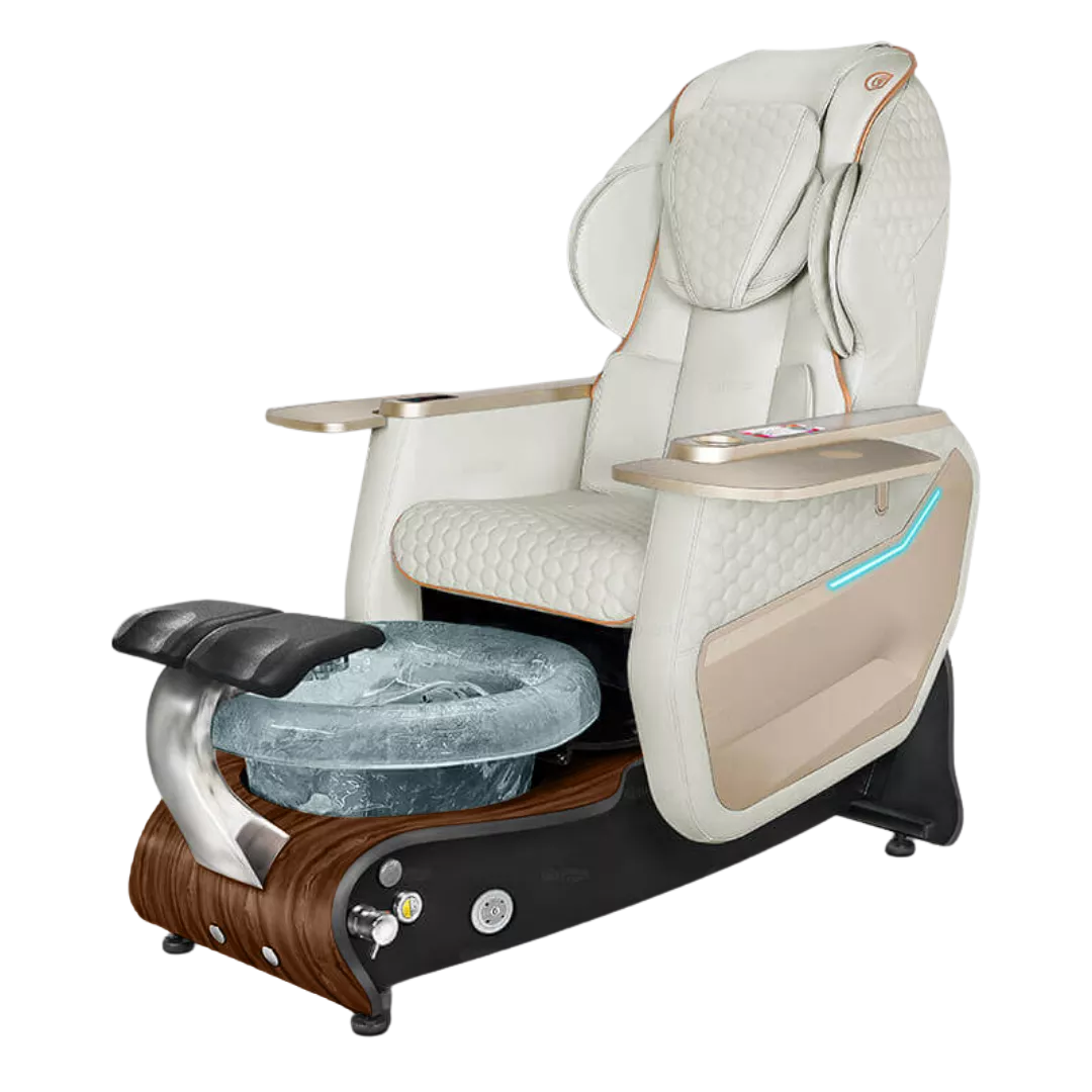 Maravilla Relax Spa - Whitewith Clear BowlDark Cherry Laminate Base