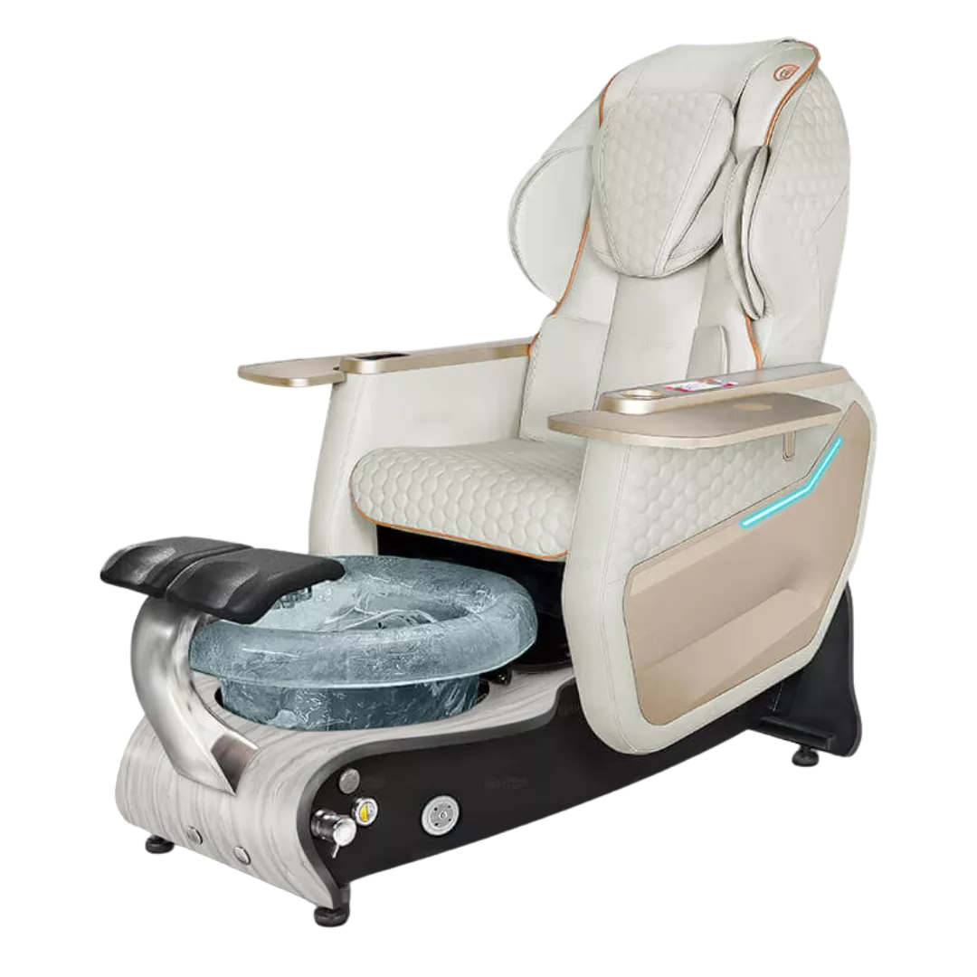 Maravilla Relax Spa - Whitewith Clear BowlWhite Marble Laminate Base