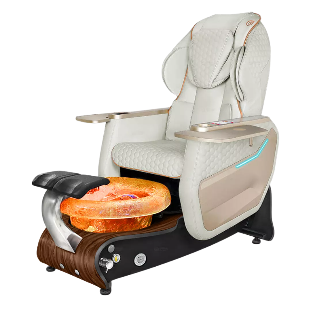 Maravilla Relax Spa - Whitewith Gold BowlDark Cherry Laminate Base