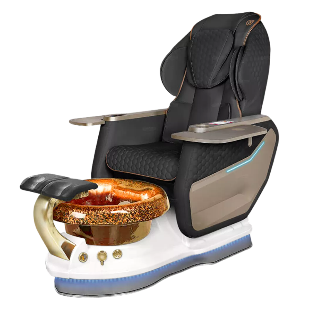 Miranda Relax Spa - Blackwith Gold BowlPearl White Base